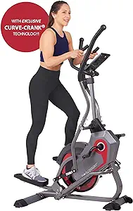 Body Power 2-in-1 Elliptical Machine & Stair Stepper Trainer with Curve-Crank Technology